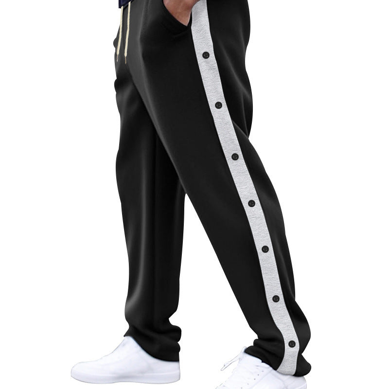 Men's sporty training pants with button design and elastic waistband Skorter