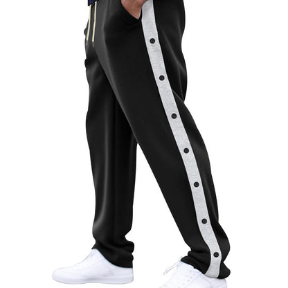 Men's sporty training pants with button design and elastic waistband Skorter
