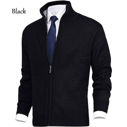 Men's cardigan with stand-up collar and zipper Skorter