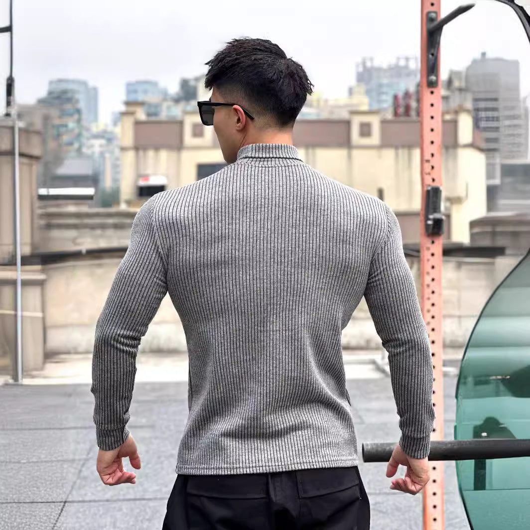 Men's elegant long-sleeve shirt with fashionable ribbed texture Skorter