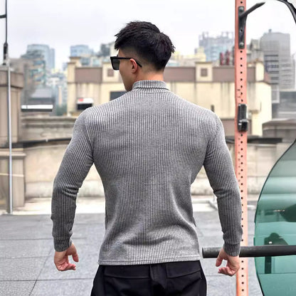 Men's elegant long-sleeve shirt with fashionable ribbed texture Skorter