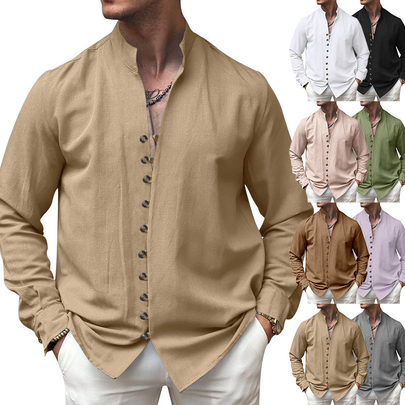 Men's long-sleeve shirt with modern button details and timeless design Skorter