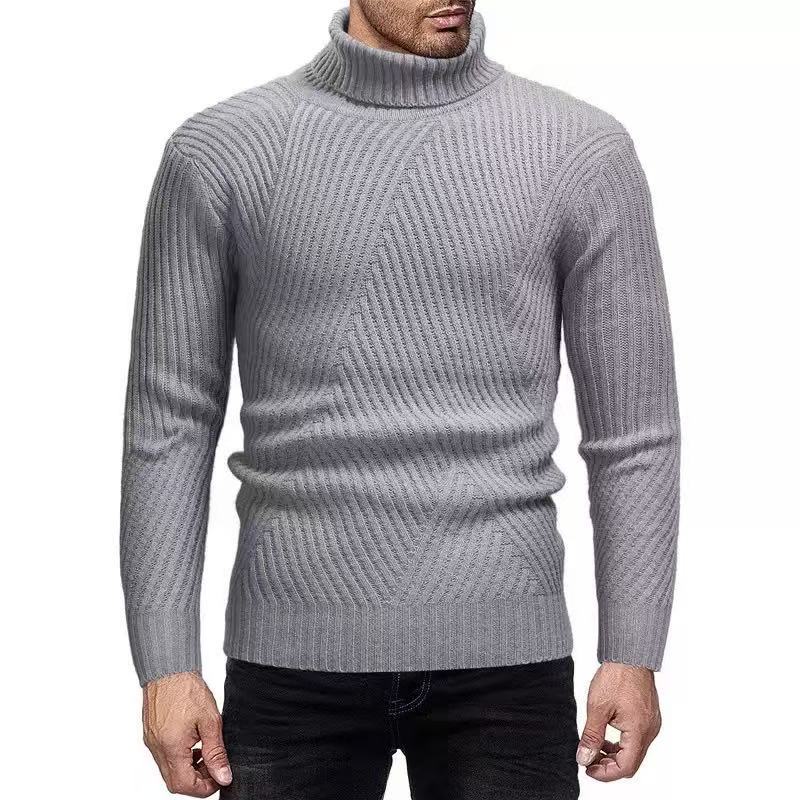 Men's turtleneck sweater with ribbed texture Skorter
