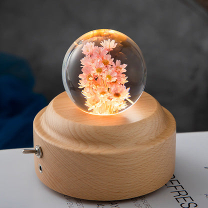 Skorter | Dandelion Glowing Night Light Crystal Ball Eternal Flower Gift Tree Birthday Gift for Girl