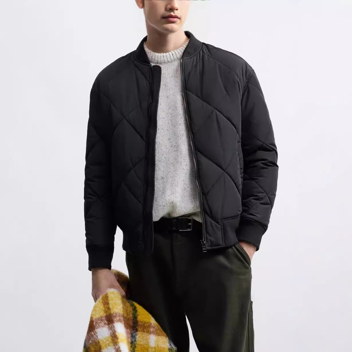 Men's quilted casual jacket with sporty cut and side pockets Skorter
