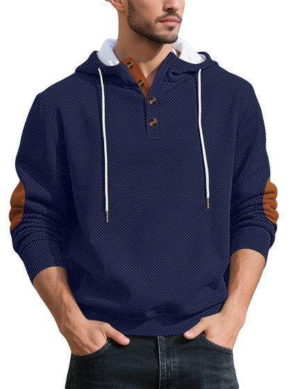 Men's stylish hoodie with textured material and fashionable accents Skorter