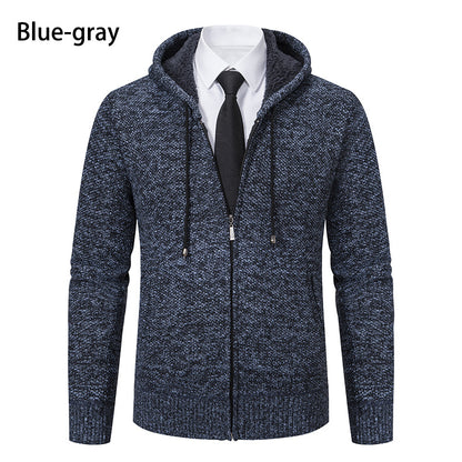 Men's cardigan with modern cut and practical zipper Skorter