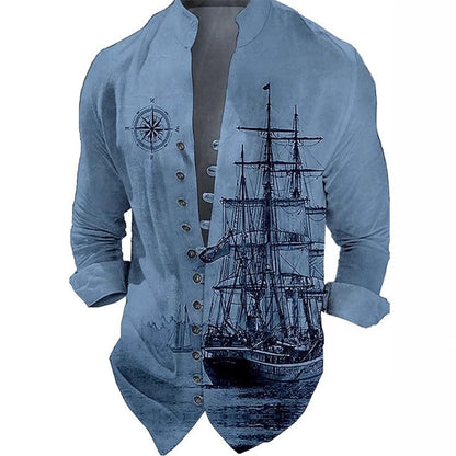 Men's vest with nostalgic maritime ship design Skorter