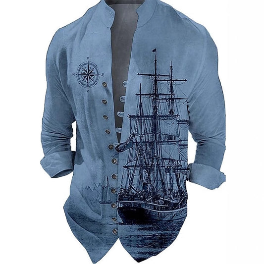 Men's vest with nostalgic maritime ship design Skorter