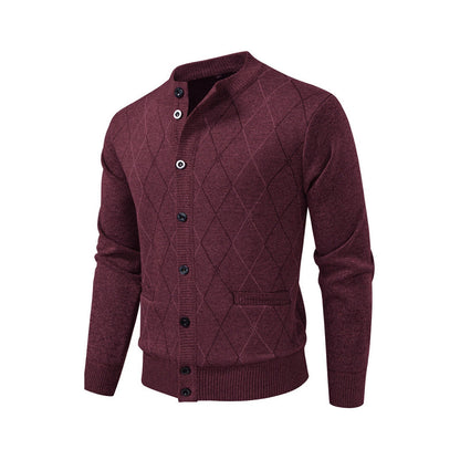Men's cardigan with modern diamond pattern Skorter