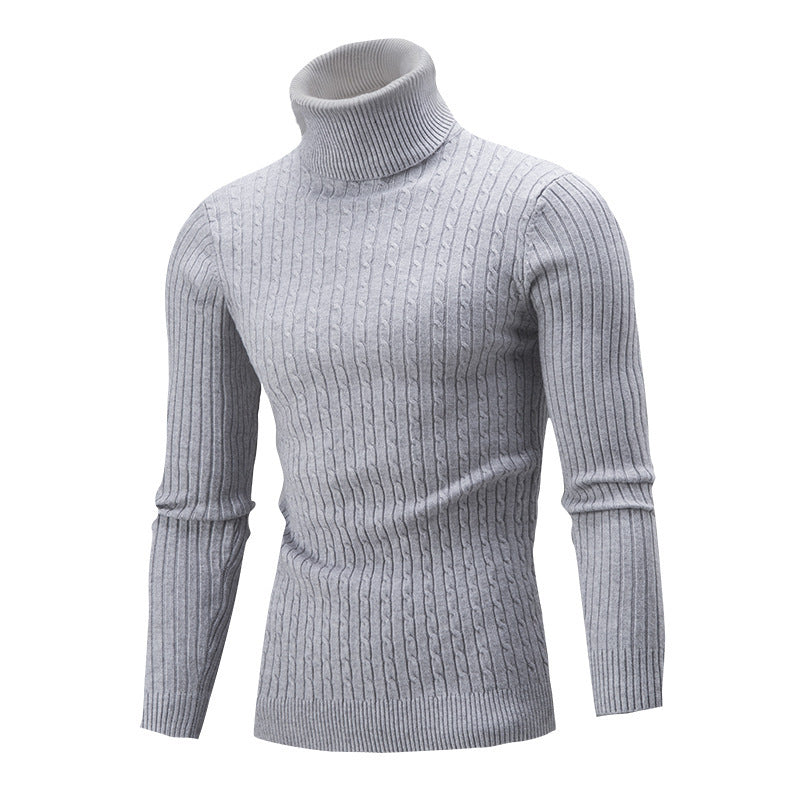 Men's turtleneck sweater in classic rib pattern Skorter