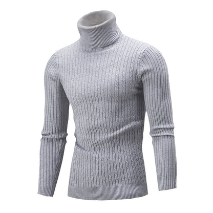 Men's turtleneck sweater in classic rib pattern Skorter