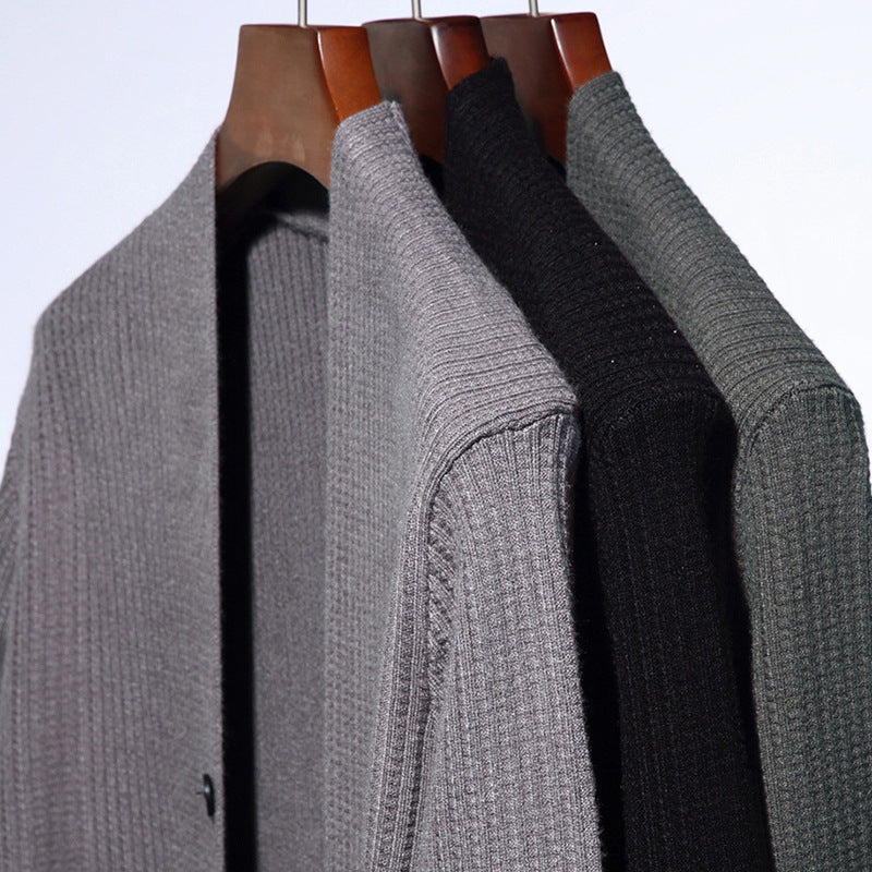 Men's Airy Cardigan with Practical Pocket Layout Skorter