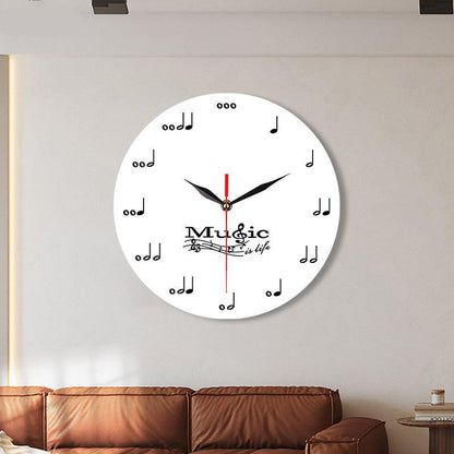 Skorter | Music notes wall decoration quiet round clock