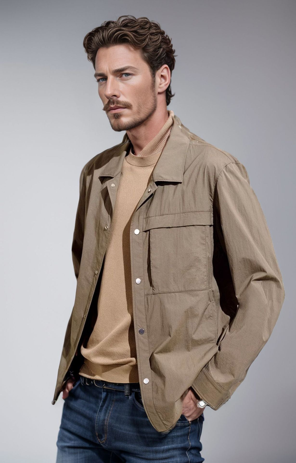 Men's technical leisure jacket with practical pockets and lightweight material Skorter