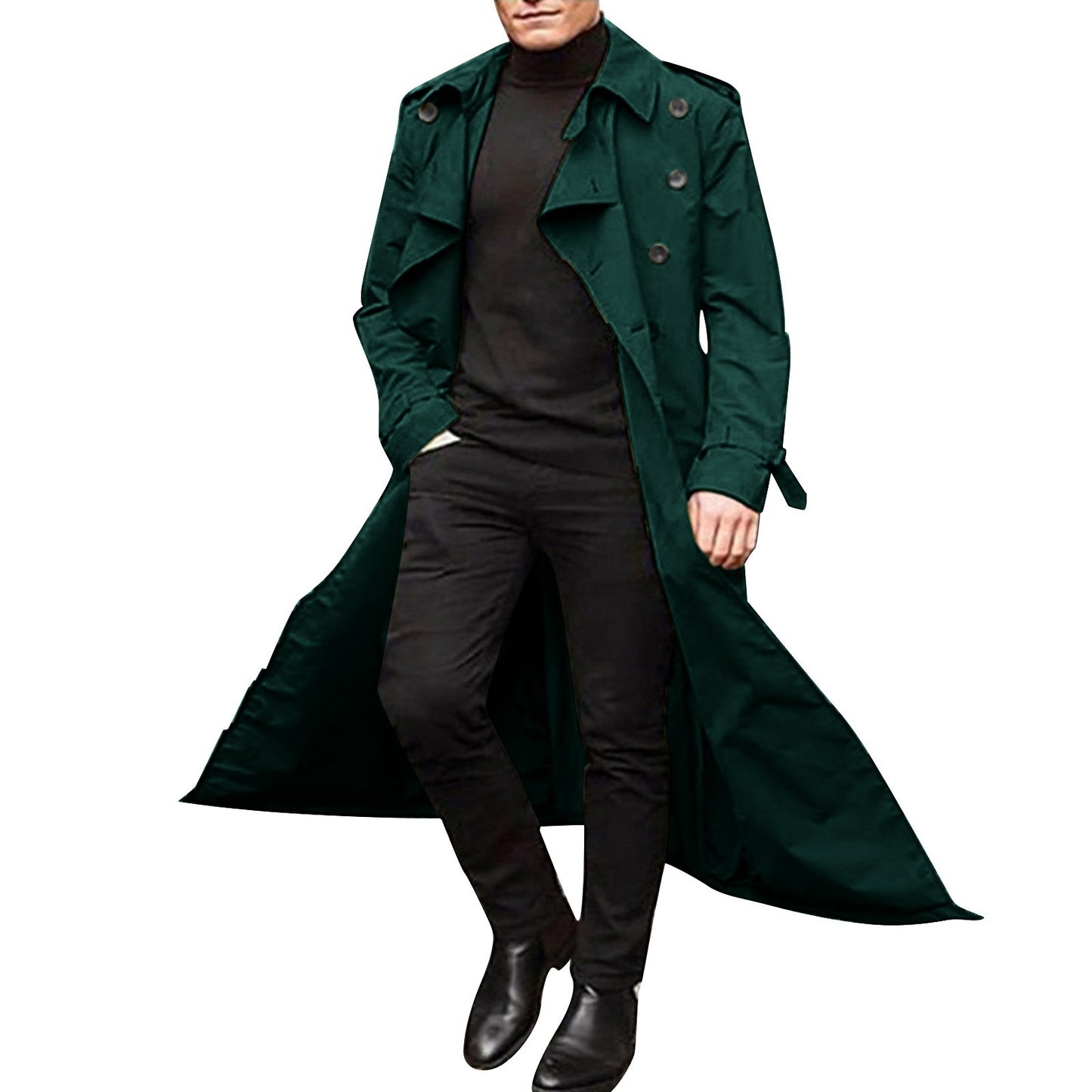 Men's elegant trench coat with double button placket Skorter