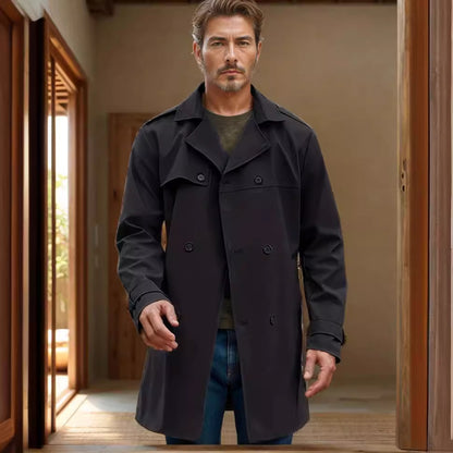 Men's stylish trench coat with practical side pockets and removable inner lining Skorter