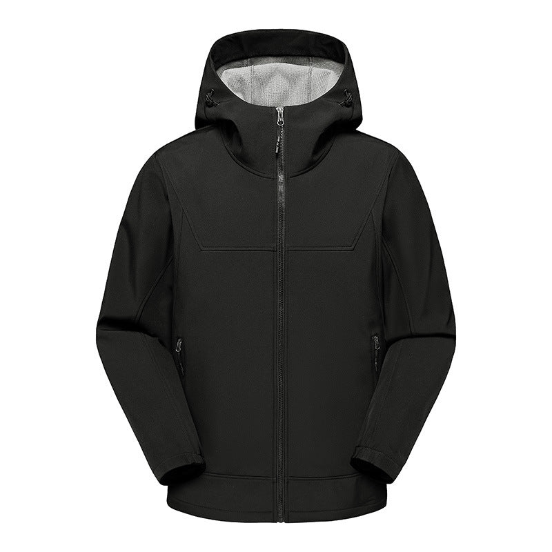 Men's technical multifunction jacket with adjustable hood collar and water-repellent material Skorter