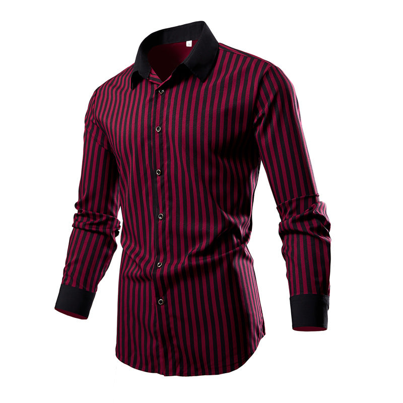 Men's long-sleeve shirt with a stylish striped pattern Skorter