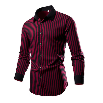 Men's long-sleeve shirt with a stylish striped pattern Skorter