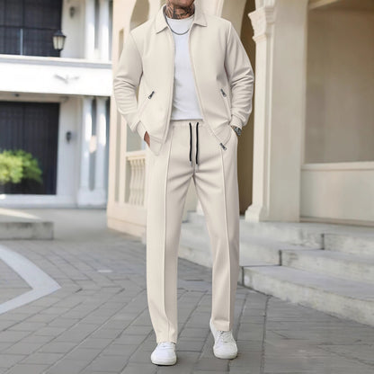 Men's Stylish Casual Pants and Jacket Set Skorter