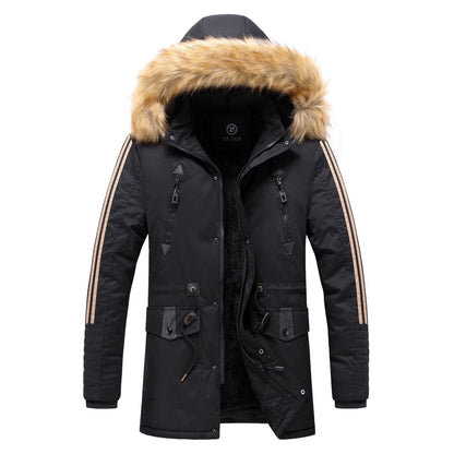 Men's winter parka with detachable faux fur collar Skorter