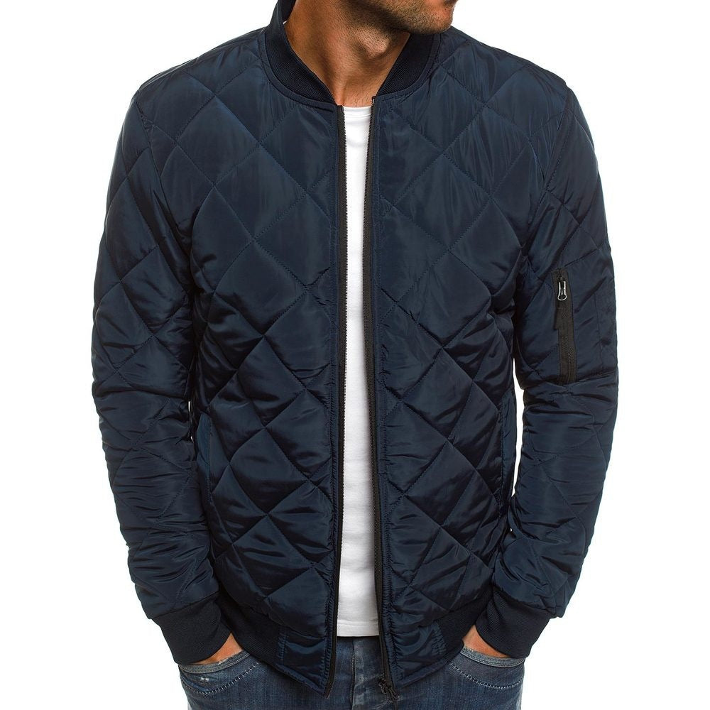 Men's quilted jacket with a high collar and side zip pockets Skorter
