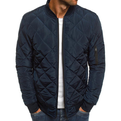 Men's quilted jacket with a high collar and side zip pockets Skorter