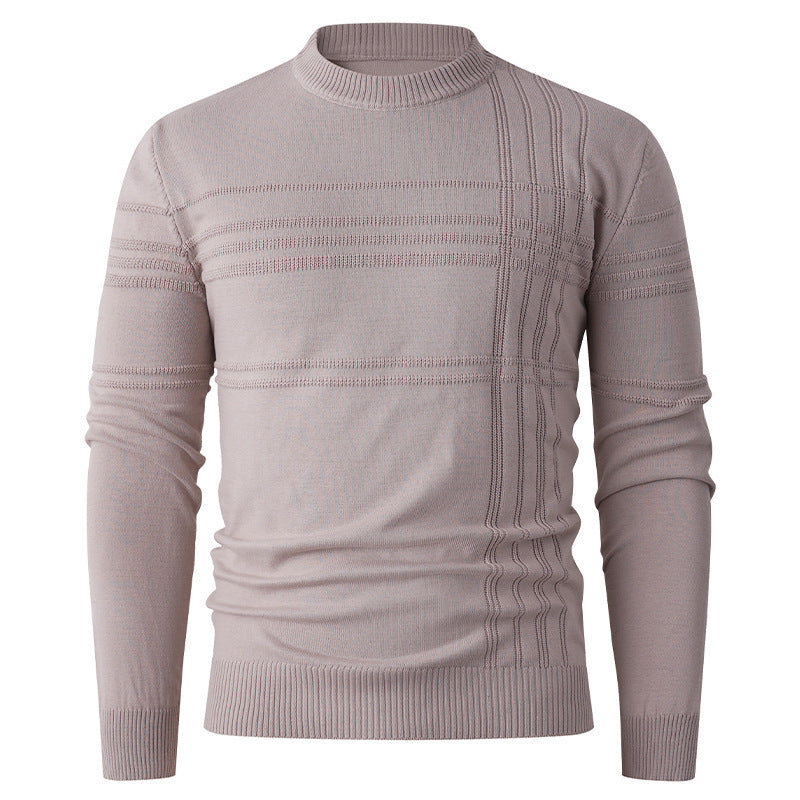 Men's sweater with textured pattern and round neckline Skorter
