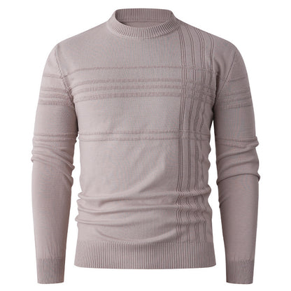 Men's sweater with textured pattern and round neckline Skorter