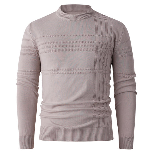 Men's sweater with textured pattern and round neckline Skorter