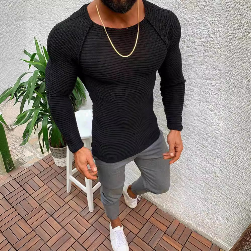 Men's stylish striped long-sleeve shirt Skorter