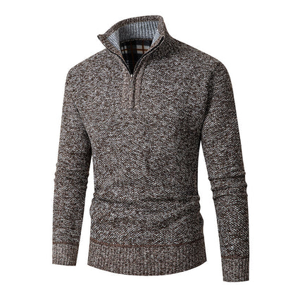 Men's sweater with high collar and practical zipper Skorter