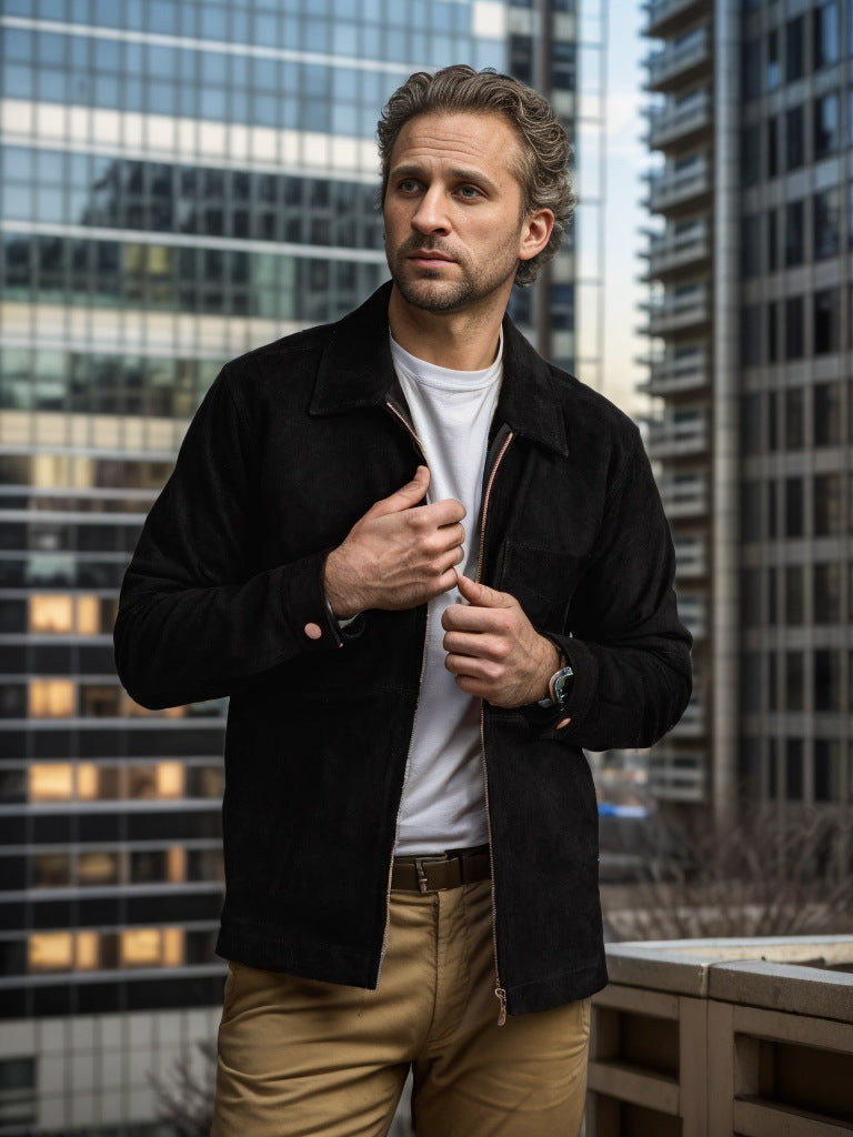 Men's fashionable softshell jacket with fold-up collar Skorter