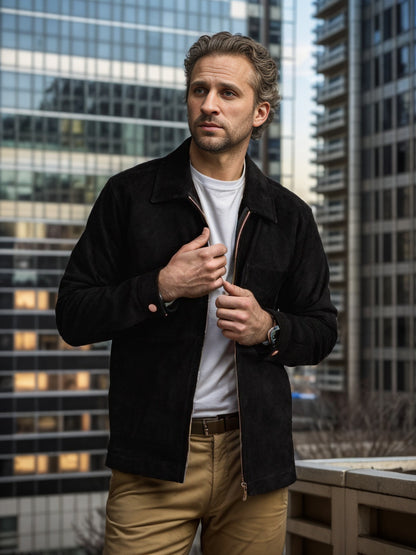 Men's fashionable softshell jacket with fold-up collar Skorter