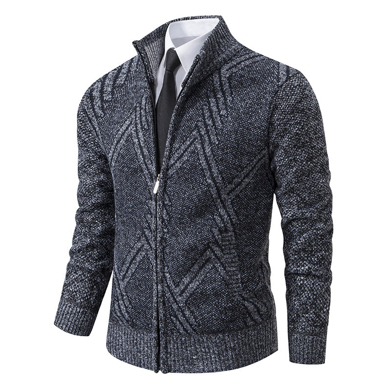 Men's cardigan with modern geometric patterns Skorter