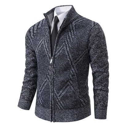 Men's cardigan with modern geometric patterns Skorter