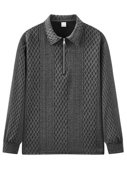 Men's sweatshirt with trendy stand-up collar and textured design Skorter