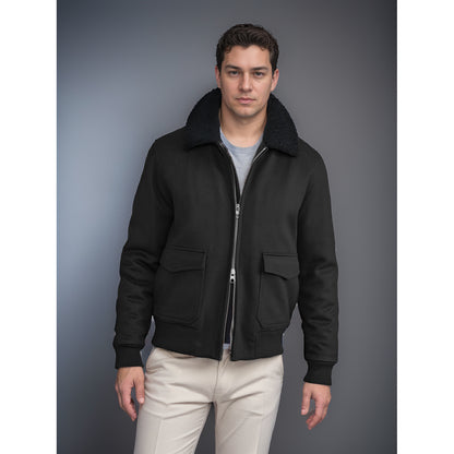 Men's warm fleece jacket with stand-up collar and practical pockets Skorter