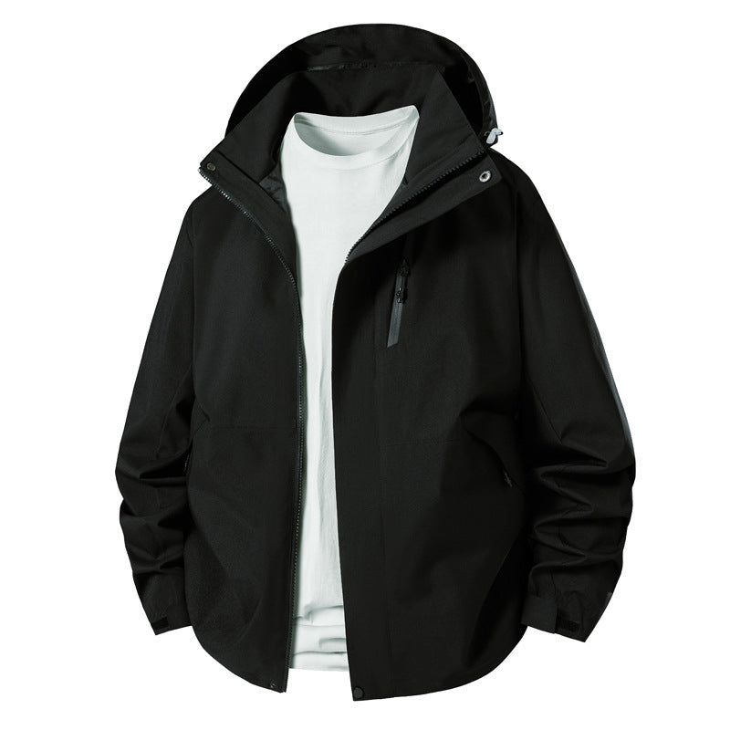 Men's technical transition jacket with adjustable hood rim Skorter