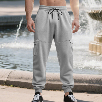 Men's cargo joggers with expanded pockets and elastic waistband Skorter
