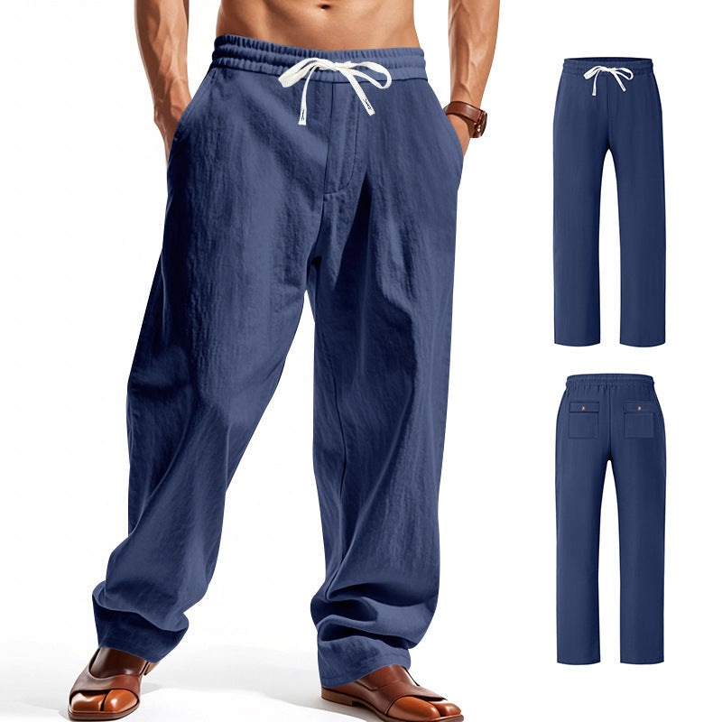 Men's airy leisure pants with elastic waistband and side pockets Skorter