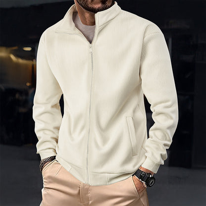 Men's Stylish Jacket with Zipper and High Collar Skorter