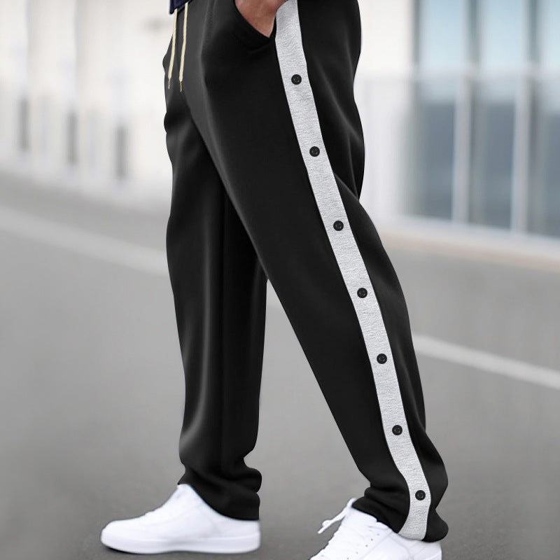 Men's sporty joggers with snap button closure and breathable material Skorter