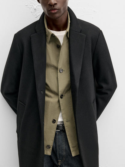 Men's elegant wool coat with classic cut and comfortable pockets Skorter