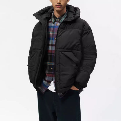Men's quilted winter jacket with hood and generous pockets Skorter