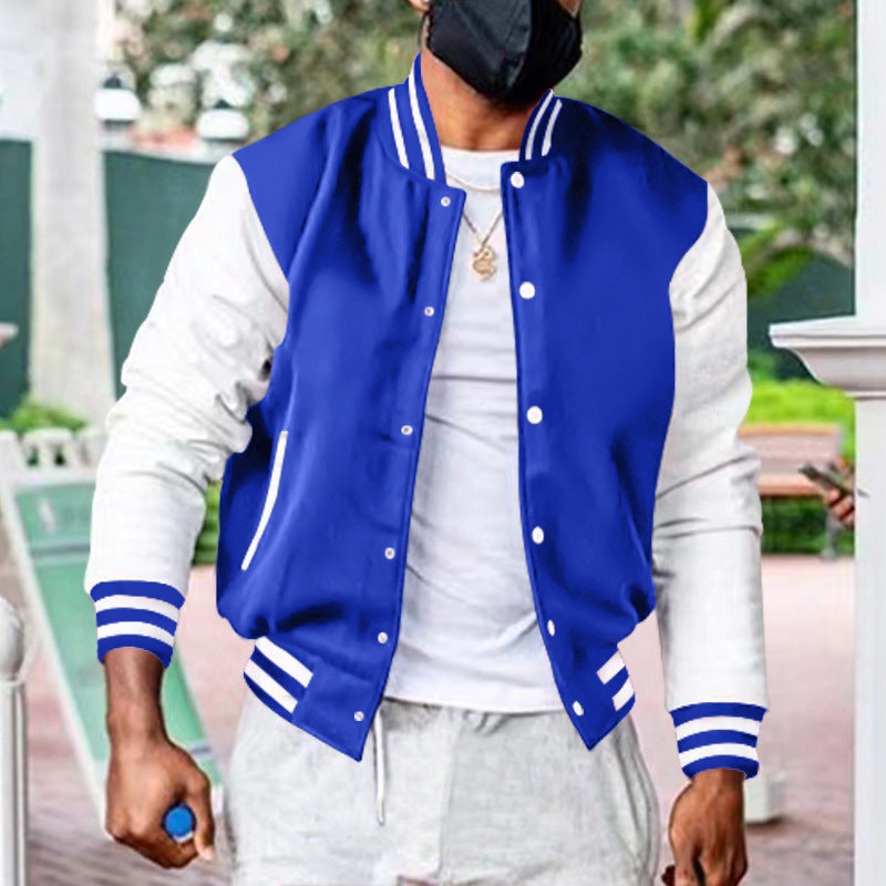 Men's sporty college jacket with contrasting sleeves and comfortable fit Skorter