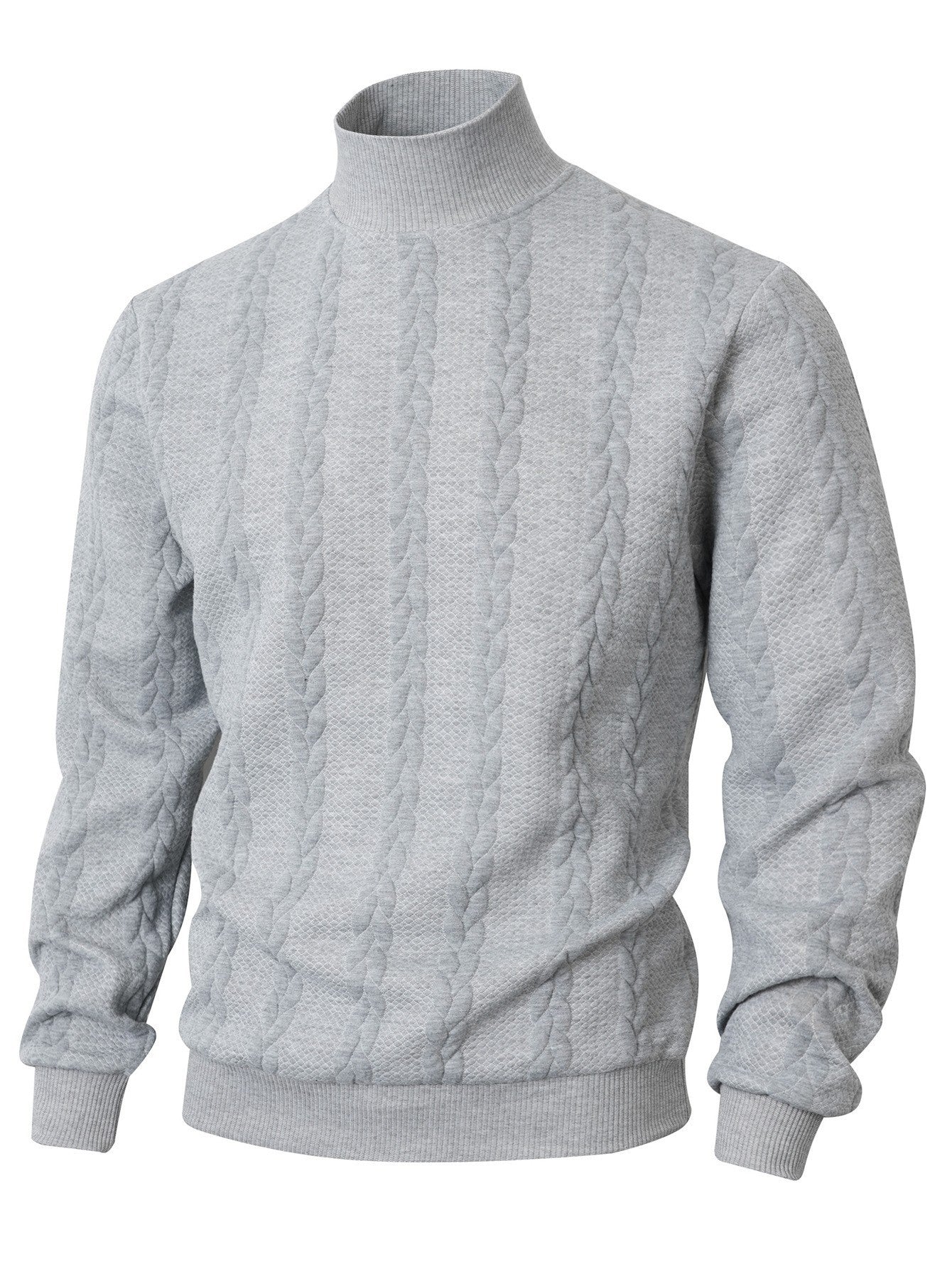 Men's stylish sweater with textured stand-up collar Skorter