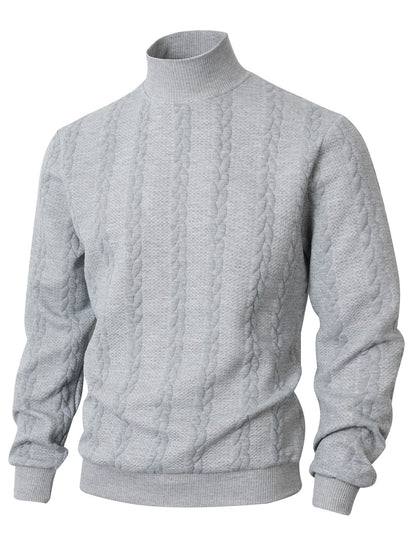 Men's stylish sweater with textured stand-up collar Skorter