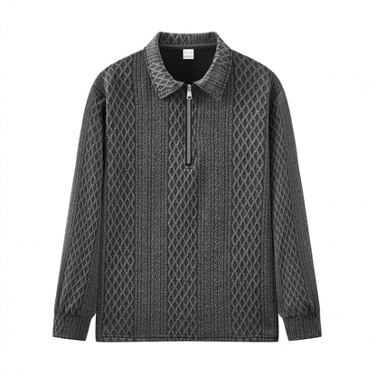 Men's sweatshirt with trendy stand-up collar and textured design Skorter